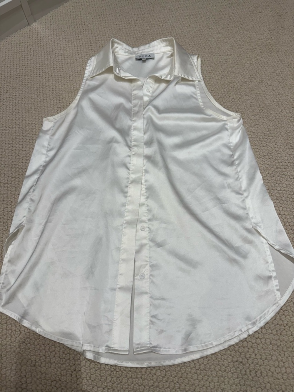 Satin button down blouse